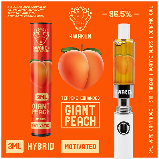 Awaken® Vape Blaster Cartridges 3ml - Giant Peach (Hybrid)